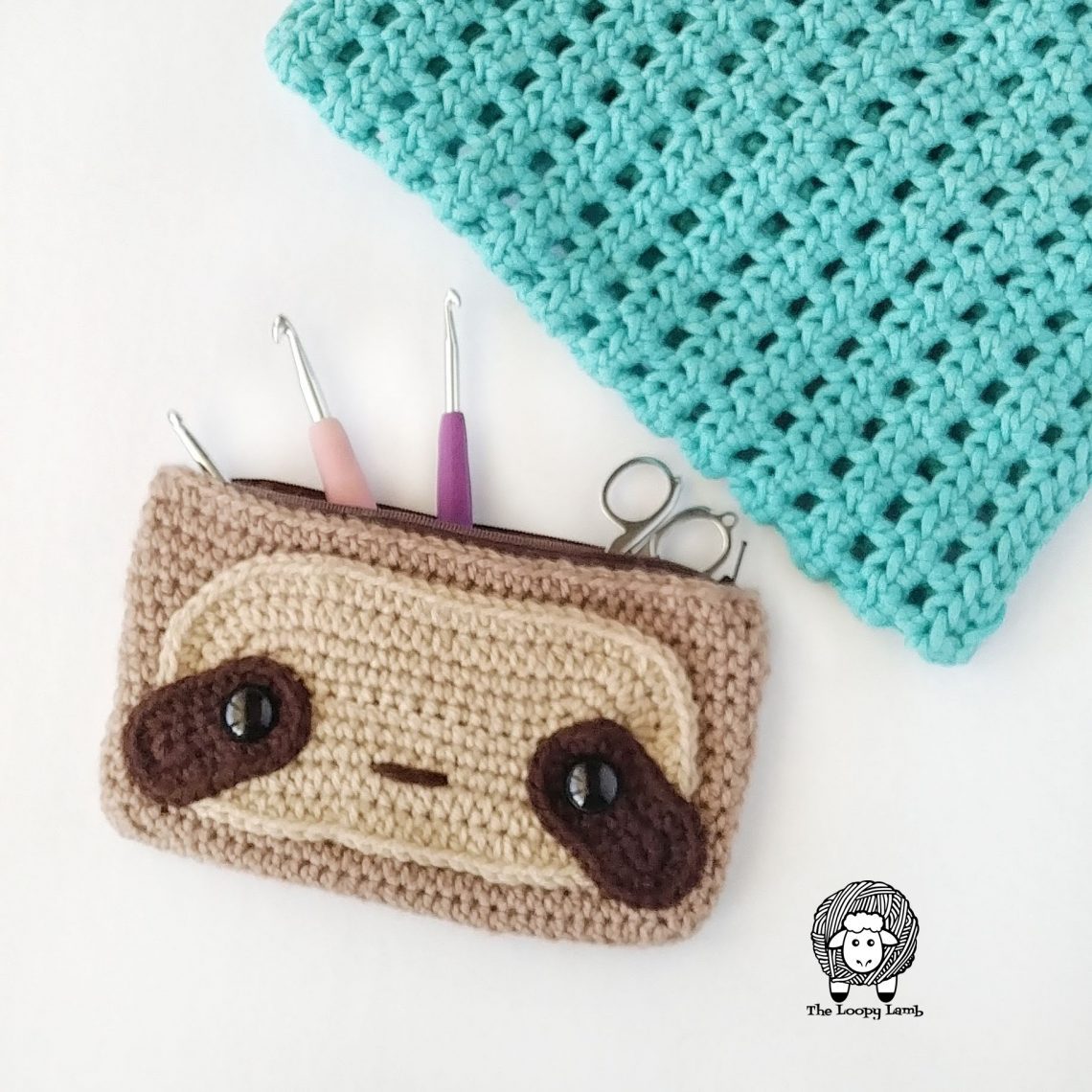 Sloth Hook Case Crochet Pattern - The Loopy Lamb