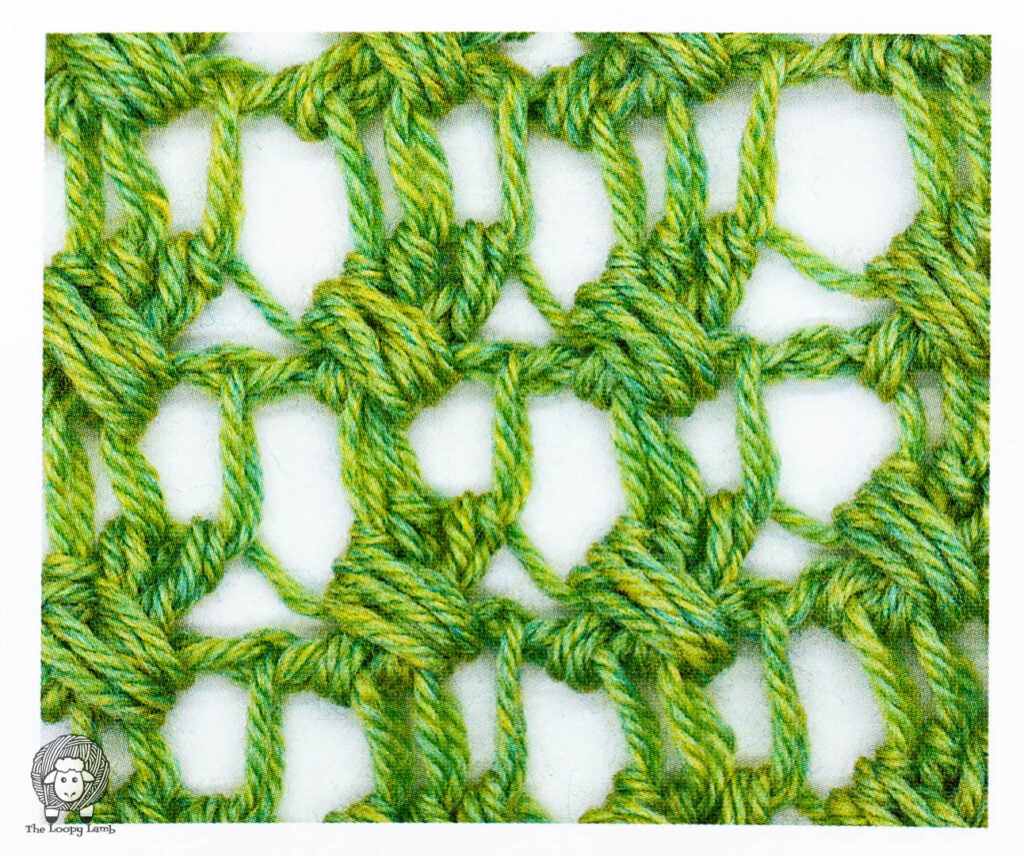 Stitch 225 in the Stitch Patterns Section of Tunisian Crochet by Lori Harrison