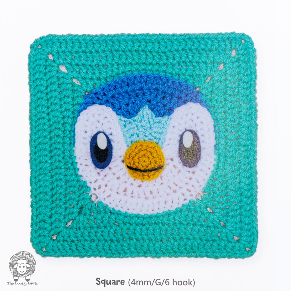 Pokémon crochet square for Piplup