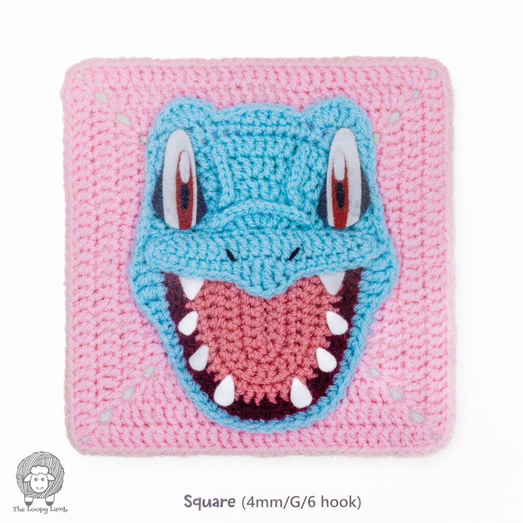 Totodila crochet granny square on a white background