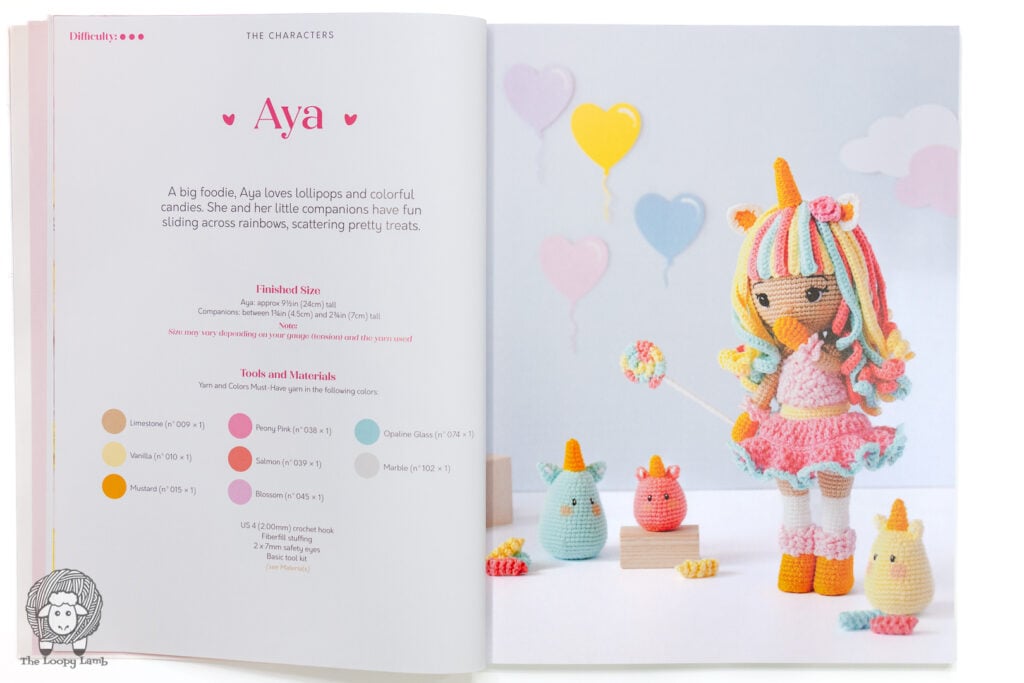 rainbow doll named Aya from the book with her three companions