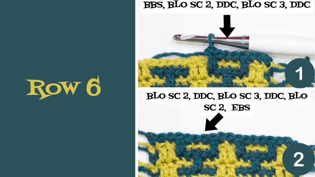 Row 6 step by step photos