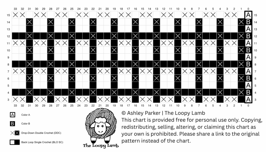 Cedar Lane Mosaic Crochet Cup Cozy Pattern Chart